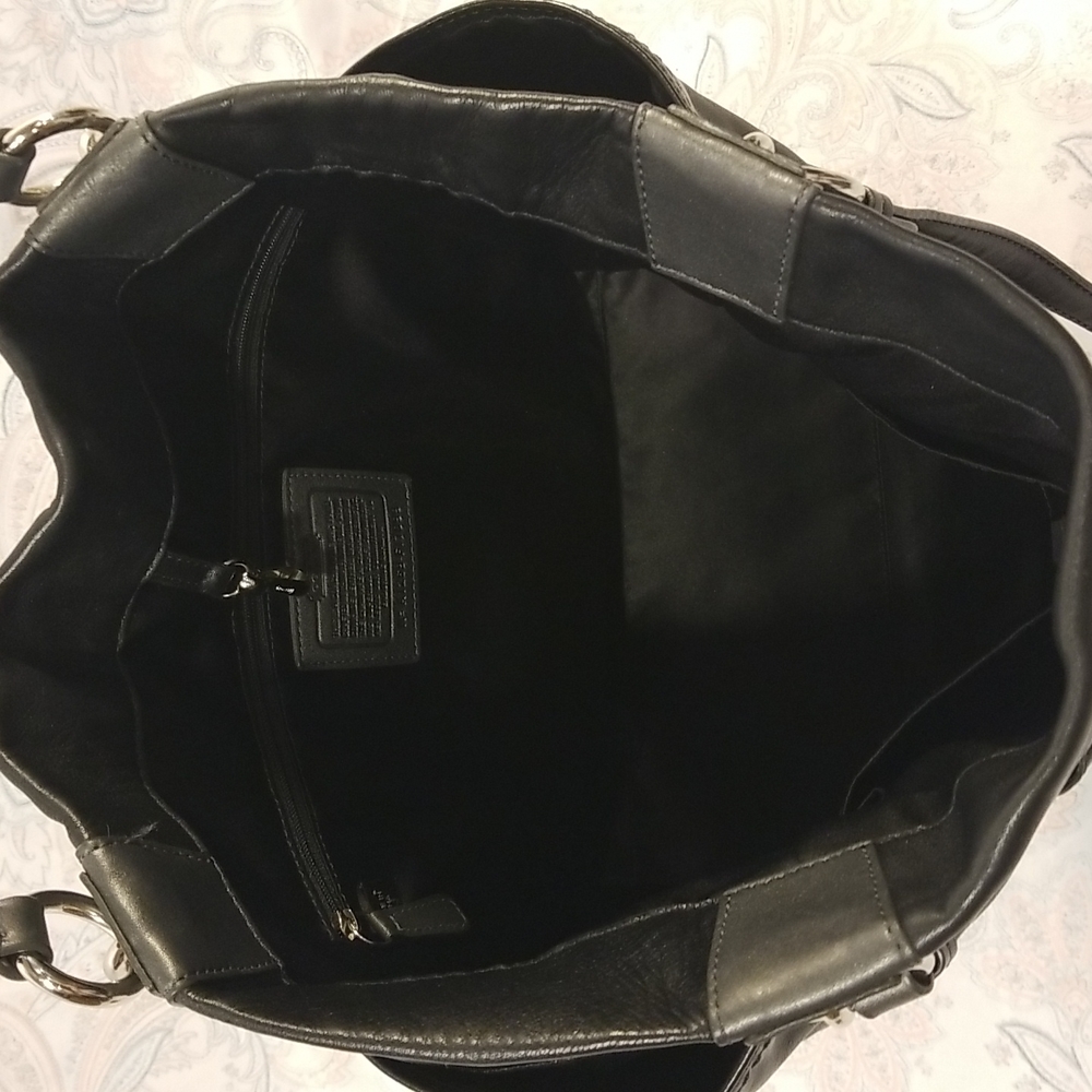 Black Woven Coach Tote & Matching Clutch - Picture 10 of 15